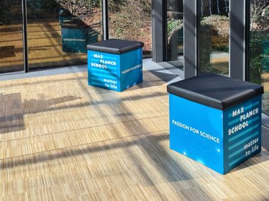 Seat stool with Matter to Life branding