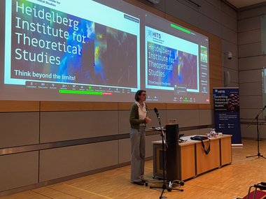 Frauke Gräter gives a presentation at the Heidelberg Institute for Theoretical Studies