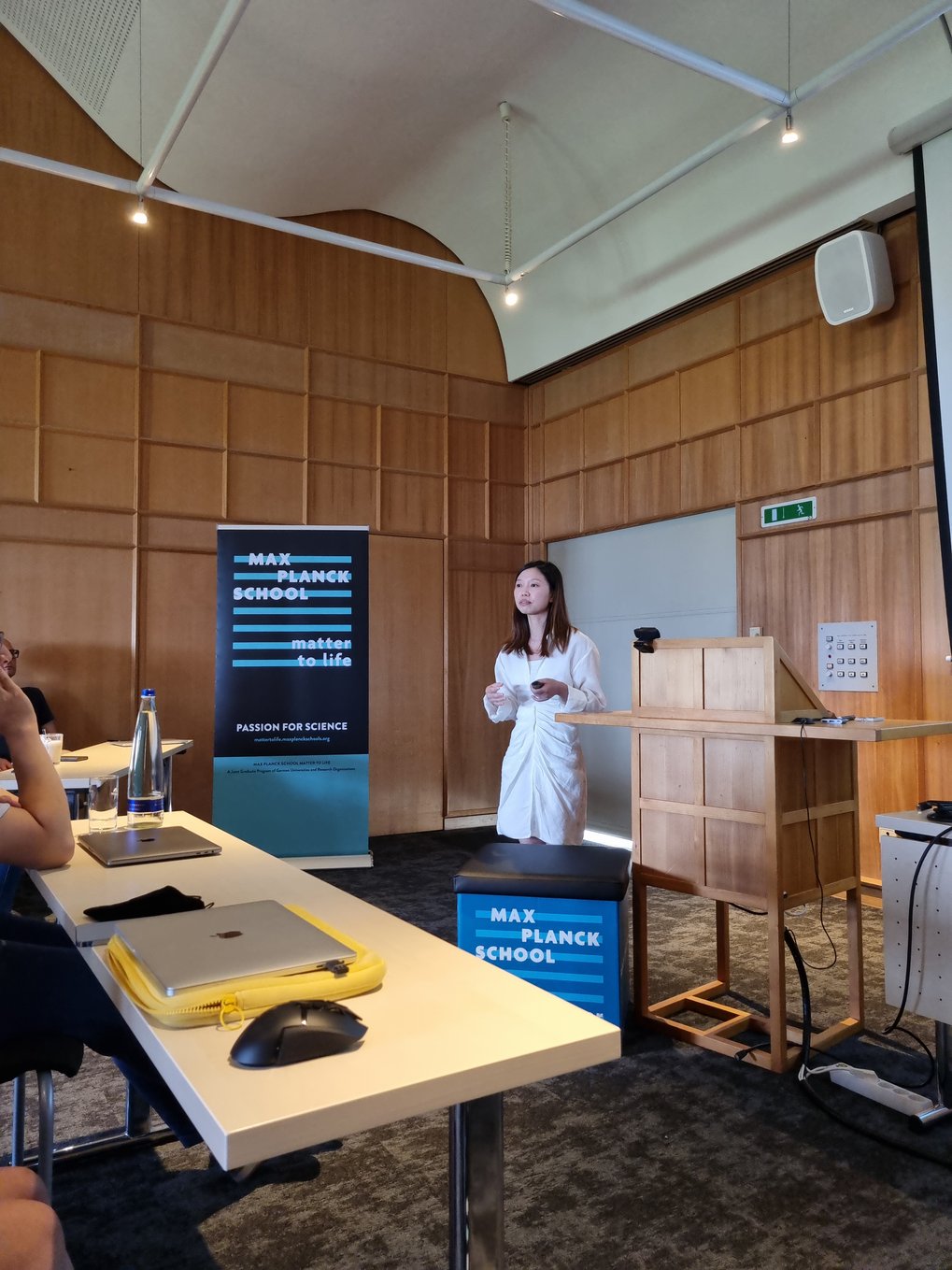 Anna Law from the Croucher Foundation speaks to the audience.