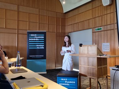 Anna Law from the Croucher Foundation speaks to the audience.