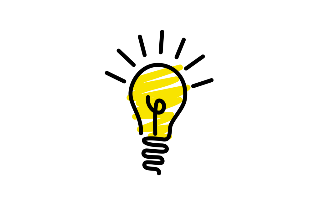 Graphics of a light bulb on a white background