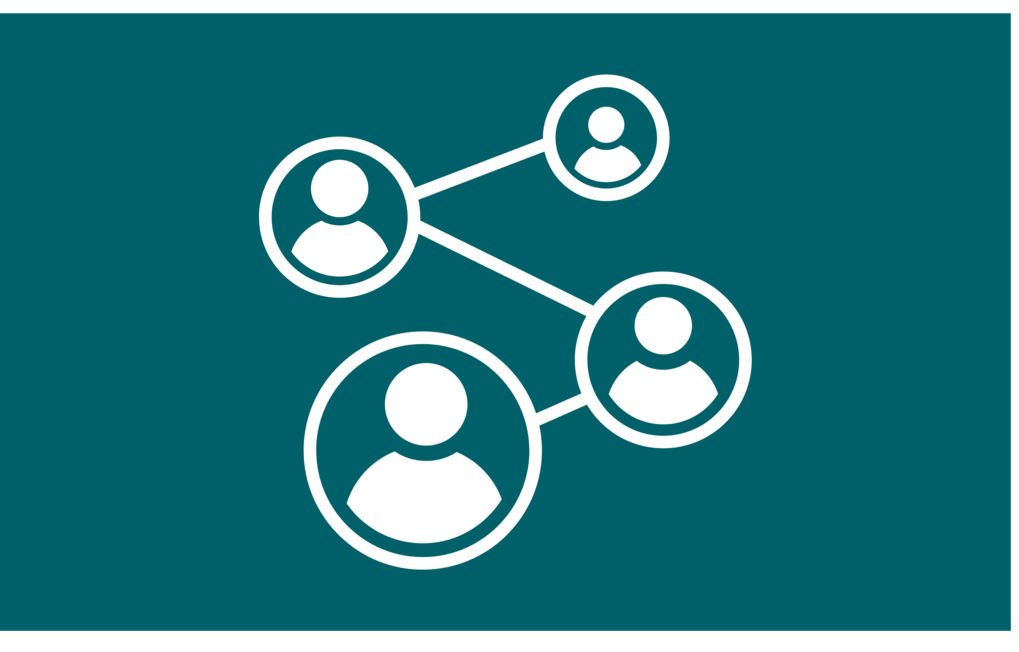 White network icon, dark turquoise background